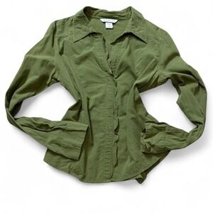 Vintage Abercrombie & Fitch Green Hidden Button Up Shirt